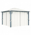 vidaXL Gazebo with Curtain 300x300 cm Cream Aluminium
