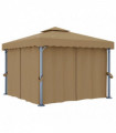 vidaXL Gazebo with Curtain 3x3 m Taupe Aluminium