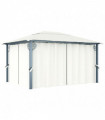 vidaXL Gazebo with Curtain 400 x 300 cm Cream Aluminium