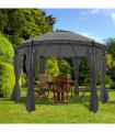 vidaXL Gazebo with Curtains Round 3.5x2.7 m Anthracite