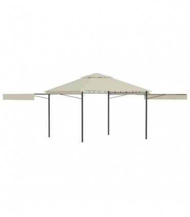 vidaXL Gazebo with Double Extended Roofs 3x3x2.75 m Cream 180 g/m²