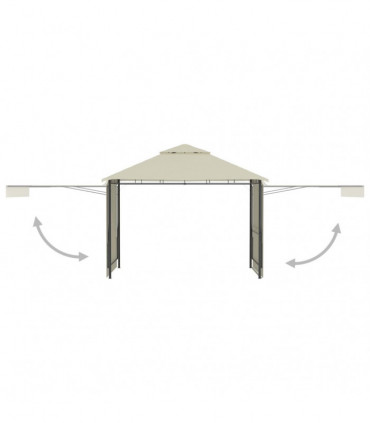 vidaXL Gazebo with Double Extended Roofs 3x3x2.75 m Cream 180 g/m²
