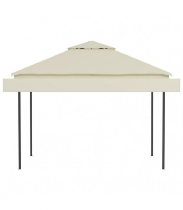 vidaXL Gazebo with Double Extended Roofs 3x3x2.75 m Cream 180 g/m²