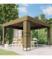 vidaXL Gazebo with Double Roof 3x3x2.7 m Taupe 180 g/m²