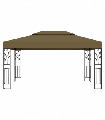 vidaXL Gazebo with Double Roof 3x4 m Taupe 180 g/m²
