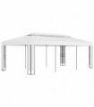 vidaXL Gazebo with Double Roof 3x6 m White
