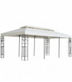 vidaXL Gazebo with Double Roof White 6x3 m Steel