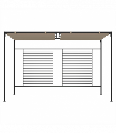 vidaXL Gazebo with Retractable Roof 3x4x2.3 m Taupe 180 g/m²