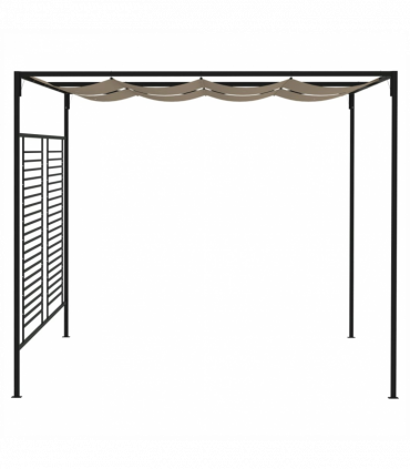 vidaXL Gazebo with Retractable Roof 3x4x2.3 m Taupe 180 g/m²