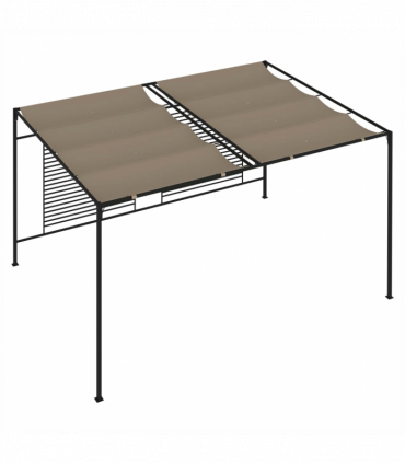 vidaXL Gazebo with Retractable Roof 3x4x2.3 m Taupe 180 g/m²
