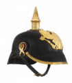 vidaXL German Prussian Helmet Antique Replica LARP Black Steel