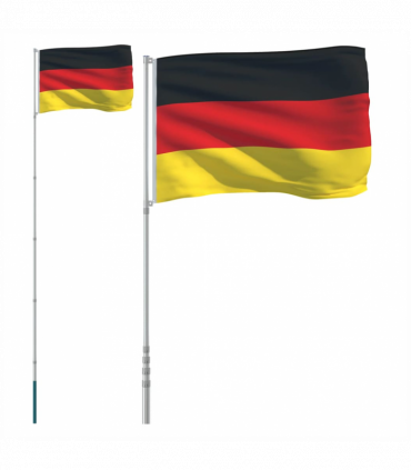 vidaXL Germany Flag and Pole 5.55 m Aluminium
