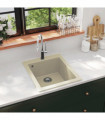vidaXL Granite Kitchen Sink Single Basin Beige