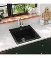 vidaXL Granite Kitchen Sink Single Basin Black