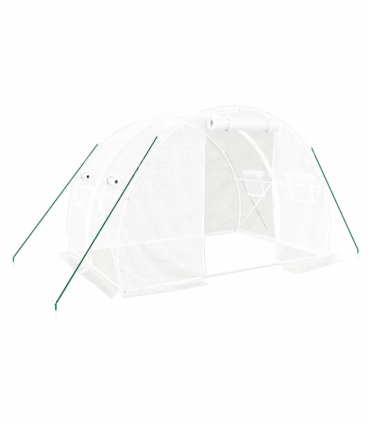 vidaXL Greenhouse with Steel Frame White 6 m² 3x2x2 m