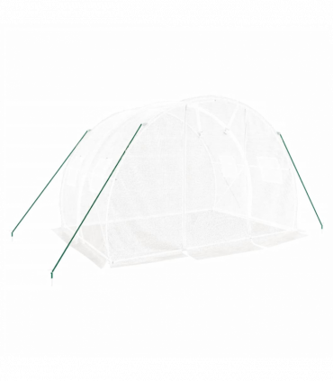 vidaXL Greenhouse with Steel Frame White 6 m² 3x2x2 m