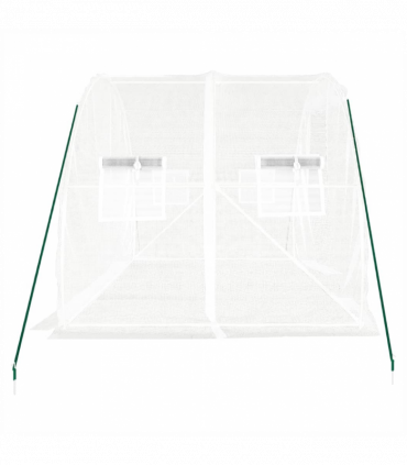 vidaXL Greenhouse with Steel Frame White 6 m² 3x2x2 m