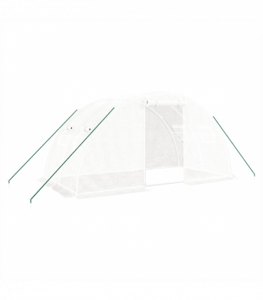 vidaXL Greenhouse with Steel Frame White 8 m² 4x2x2 m