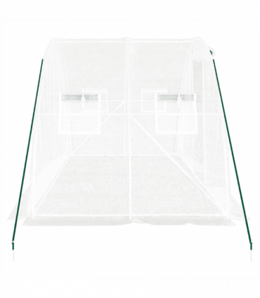 vidaXL Greenhouse with Steel Frame White 8 m² 4x2x2 m