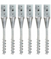 vidaXL Ground Spikes 6 pcs Silver 7x7x56 cm Galvanised Steel