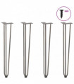 vidaXL Hairpin Table Legs 4 pcs Natural Steel 72 cm Solid Steel