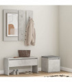 vidaXL Hallway Furniture Set Concrete Grey Engineered Wood