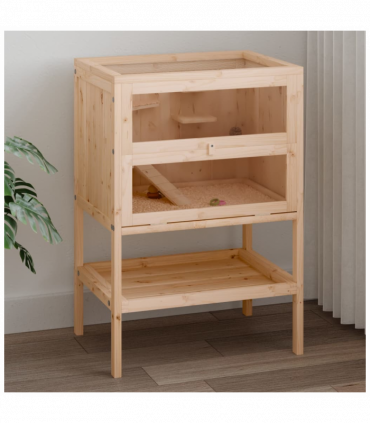 vidaXL Hamster Cage 55x40x80 cm Solid Wood Fir