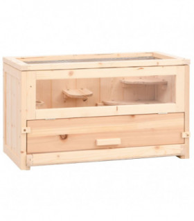 vidaXL Hamster Cage 60x30x35 cm Solid Wood Fir