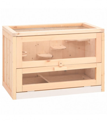 vidaXL Hamster Cage 60x35.5x42 cm Solid Wood Fir