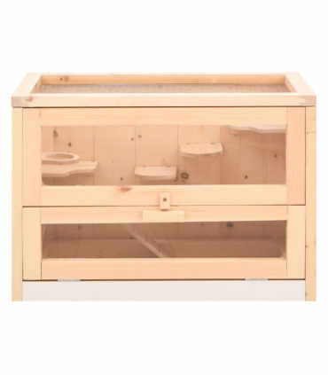 vidaXL Hamster Cage 60x35.5x42 cm Solid Wood Fir