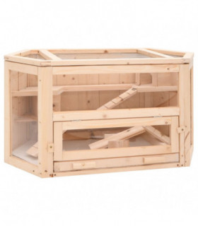 vidaXL Hamster Cage 80x40x43 cm Solid Wood Fir