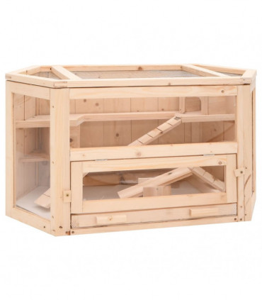 vidaXL Hamster Cage 80x40x43 cm Solid Wood Fir