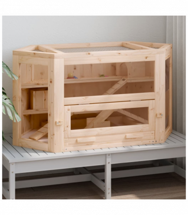 vidaXL Hamster Cage 80x40x43 cm Solid Wood Fir