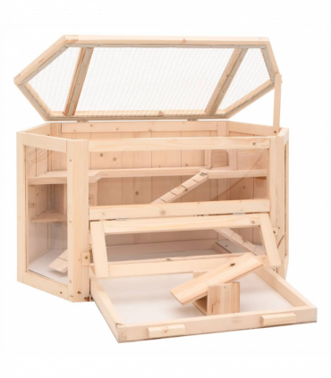vidaXL Hamster Cage 80x40x43 cm Solid Wood Fir