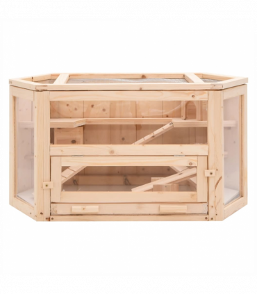 vidaXL Hamster Cage 80x40x43 cm Solid Wood Fir