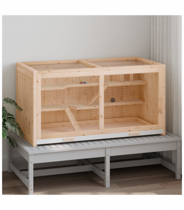 vidaXL Hamster Cage 89.5x45x45 cm Solid Wood Fir
