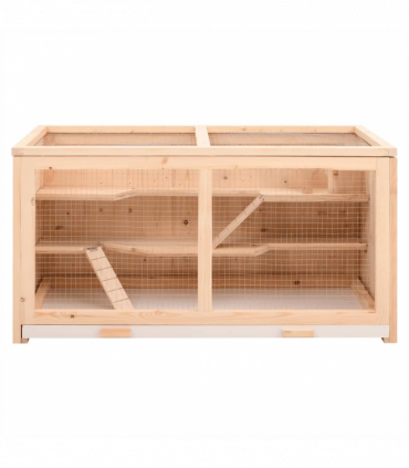 vidaXL Hamster Cage 89.5x45x45 cm Solid Wood Fir