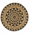 vidaXL Handmade Rug Jute with Black Print 90 cm