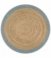 vidaXL Handmade Rug Jute with Olive Green Border 120 cm