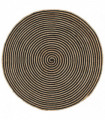 vidaXL Handmade Rug Jute with Spiral Design Black 150 cm