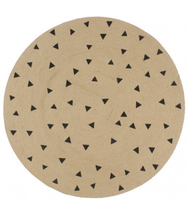 vidaXL Handmade Rug Jute with Triangle Print 90 cm