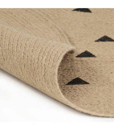 vidaXL Handmade Rug Jute with Triangle Print 90 cm