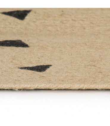 vidaXL Handmade Rug Jute with Triangle Print 90 cm