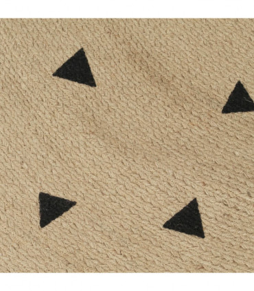 vidaXL Handmade Rug Jute with Triangle Print 90 cm