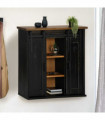 vidaXL Hanging Cabinet HALDEN 2 Sliding Doors Black 75x22.5x70 cm Pine