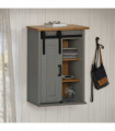 vidaXL Hanging Cabinet HALDEN with Sliding Door Grey 49x22.5x70 cm Pine