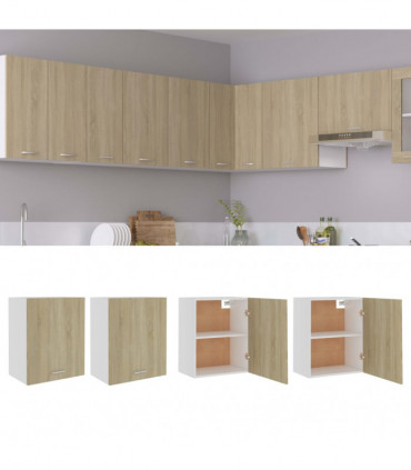 vidaXL Hanging Cabinets 2 pcs Sonoma Oak 50x31x60 cm Engineered Wood