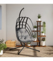 vidaXL Hanging Egg Chair with Stand Anthracite Steel