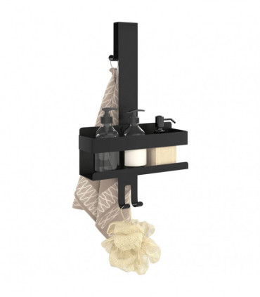 vidaXL Hanging Shower Caddy Matt Black Brushed 304 Stainless Steel