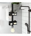 vidaXL Hanging Shower Caddy Matt Black Brushed 304 Stainless Steel